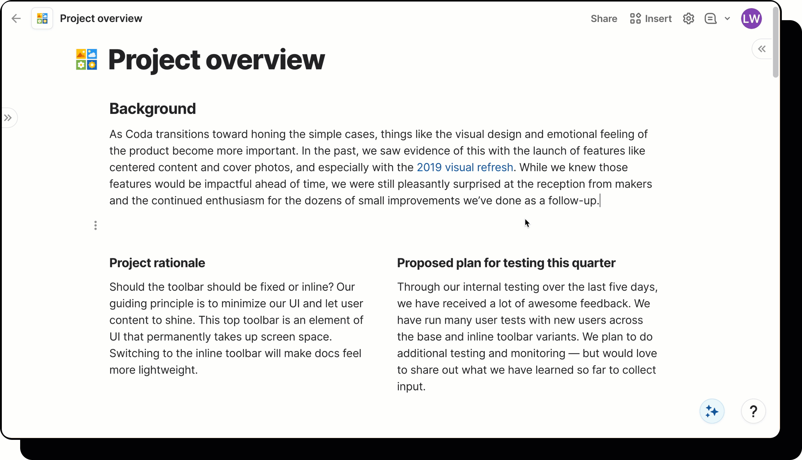 An image of a user hovering on a column and opening a menu, then clicking 