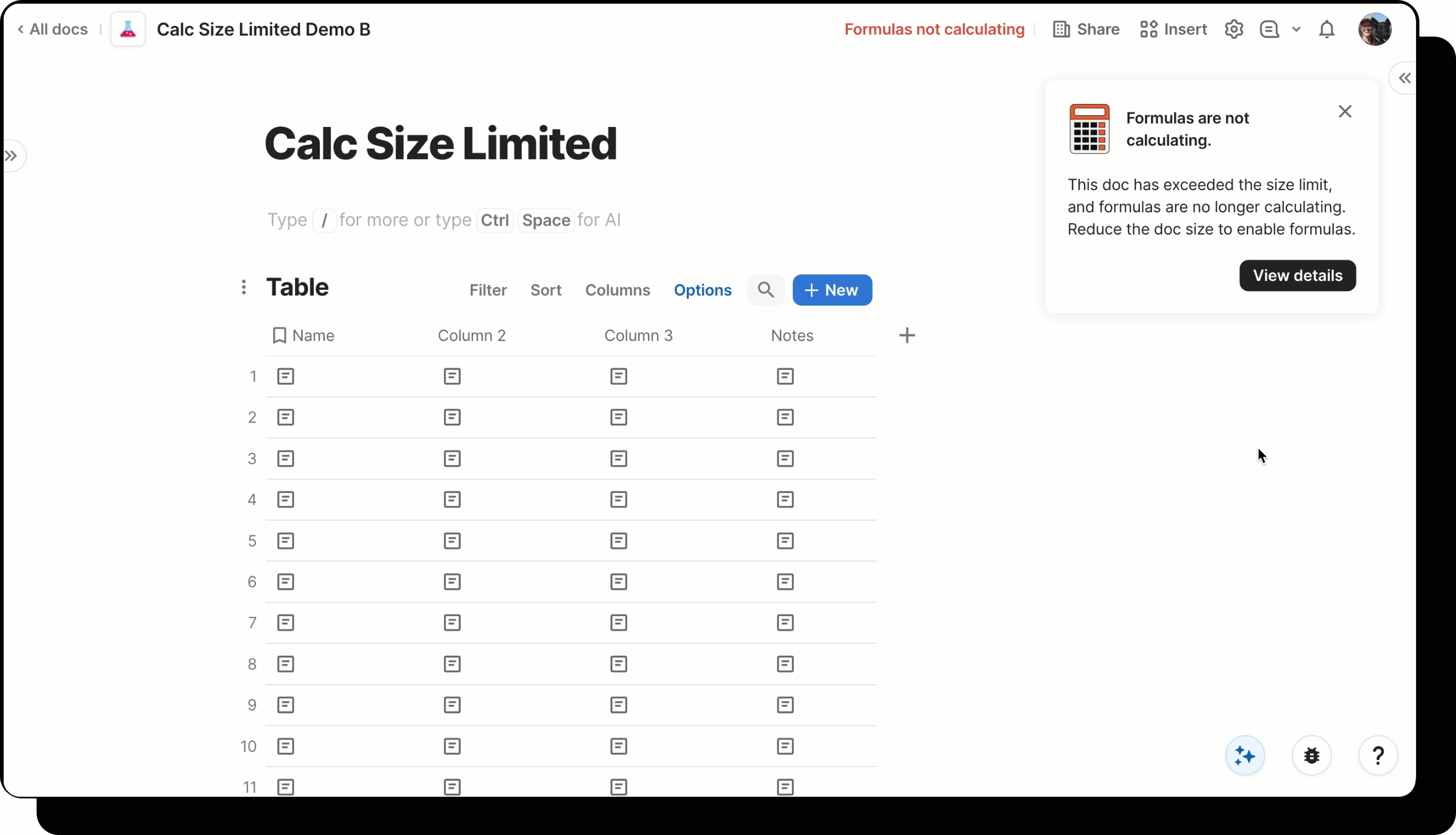 A gif showing a user clicking on a button called 