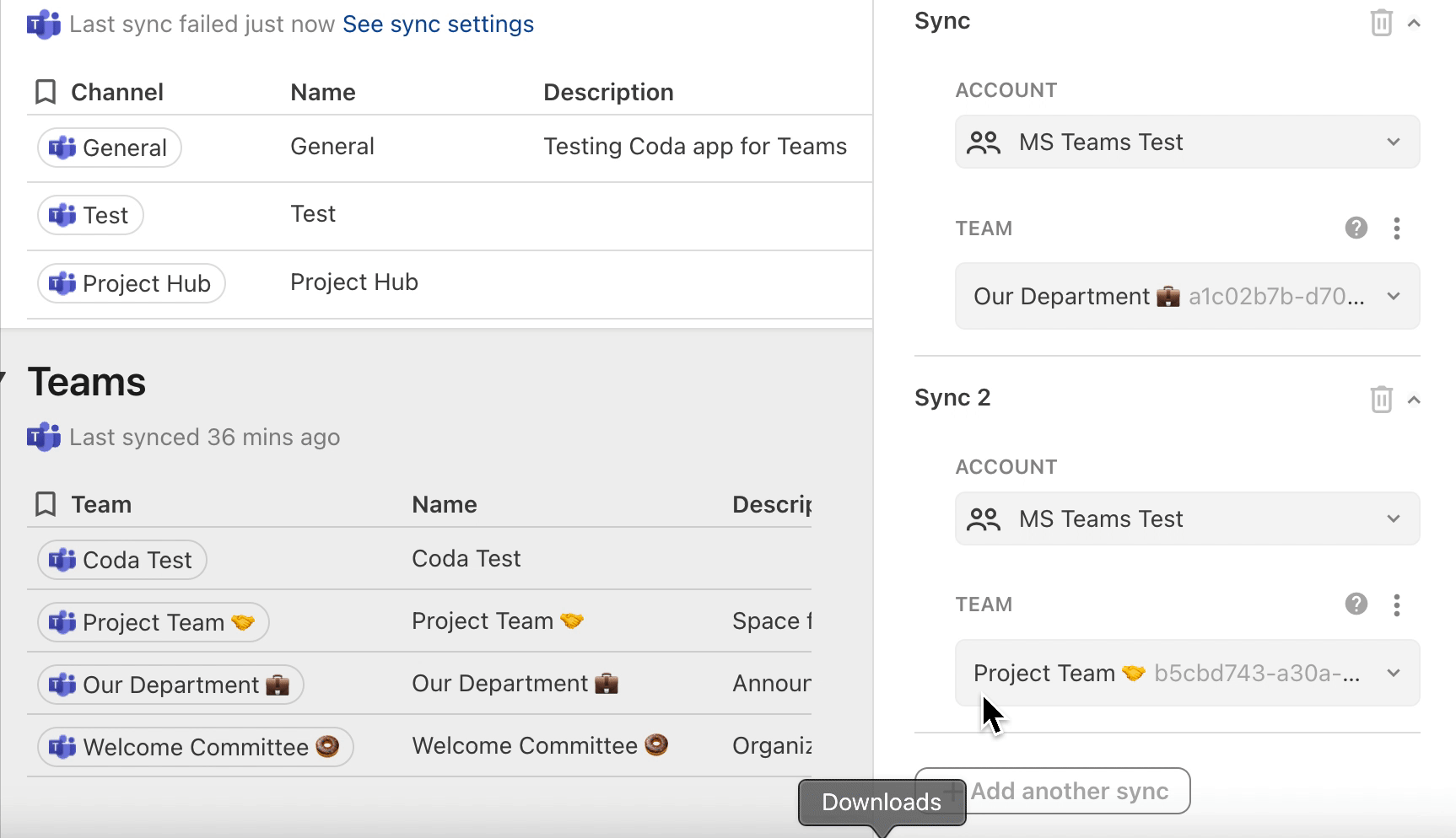 A gif demonstrating a user adding a new sync to their pack.