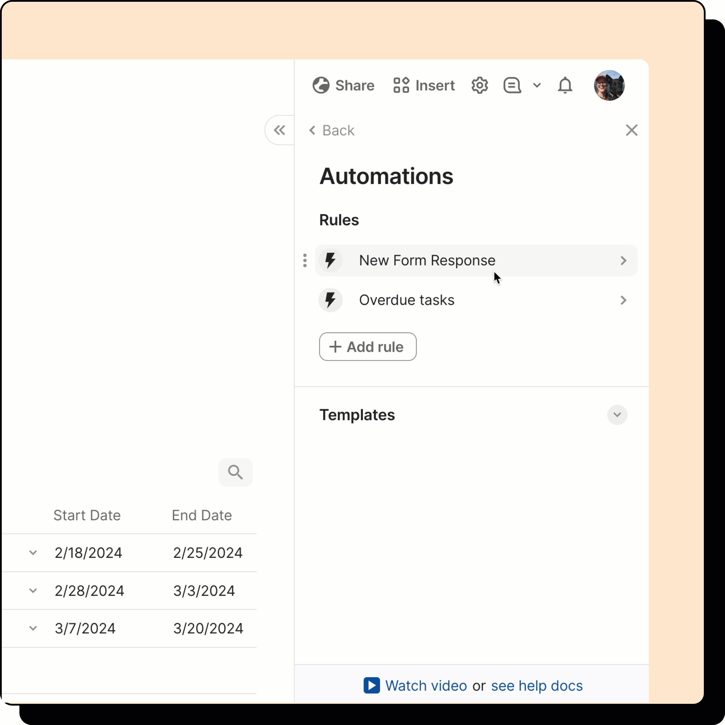 A gif showing how to add a description to an automation.