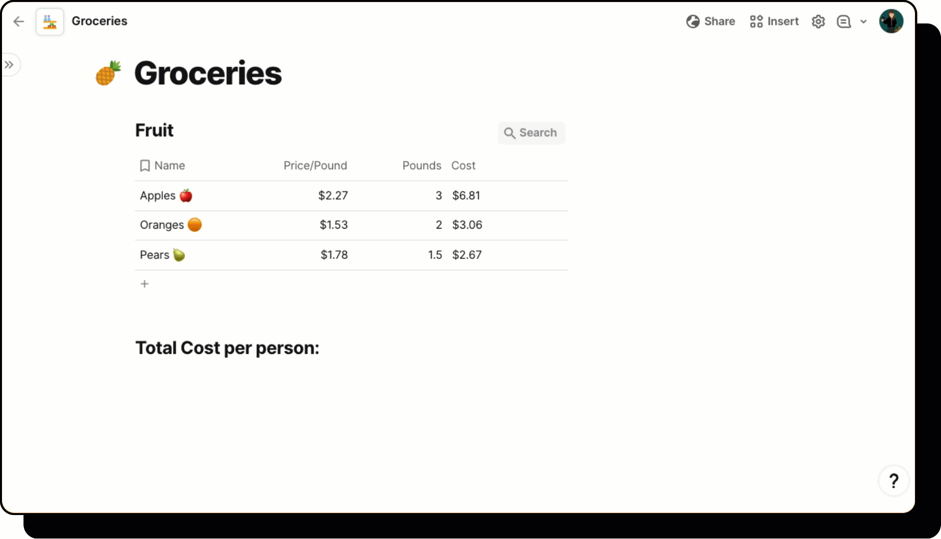 Gif showing user reference column in a canvas formula. 