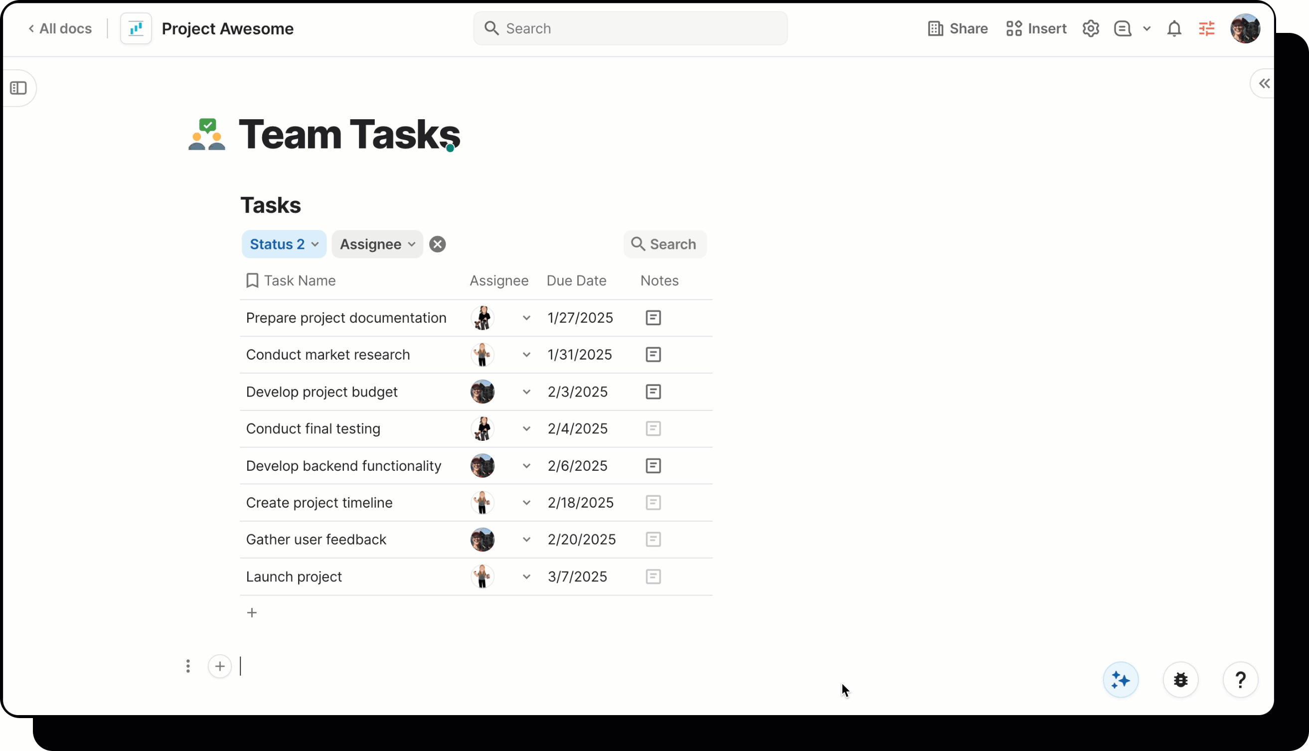 Gif showing how to create select list column.