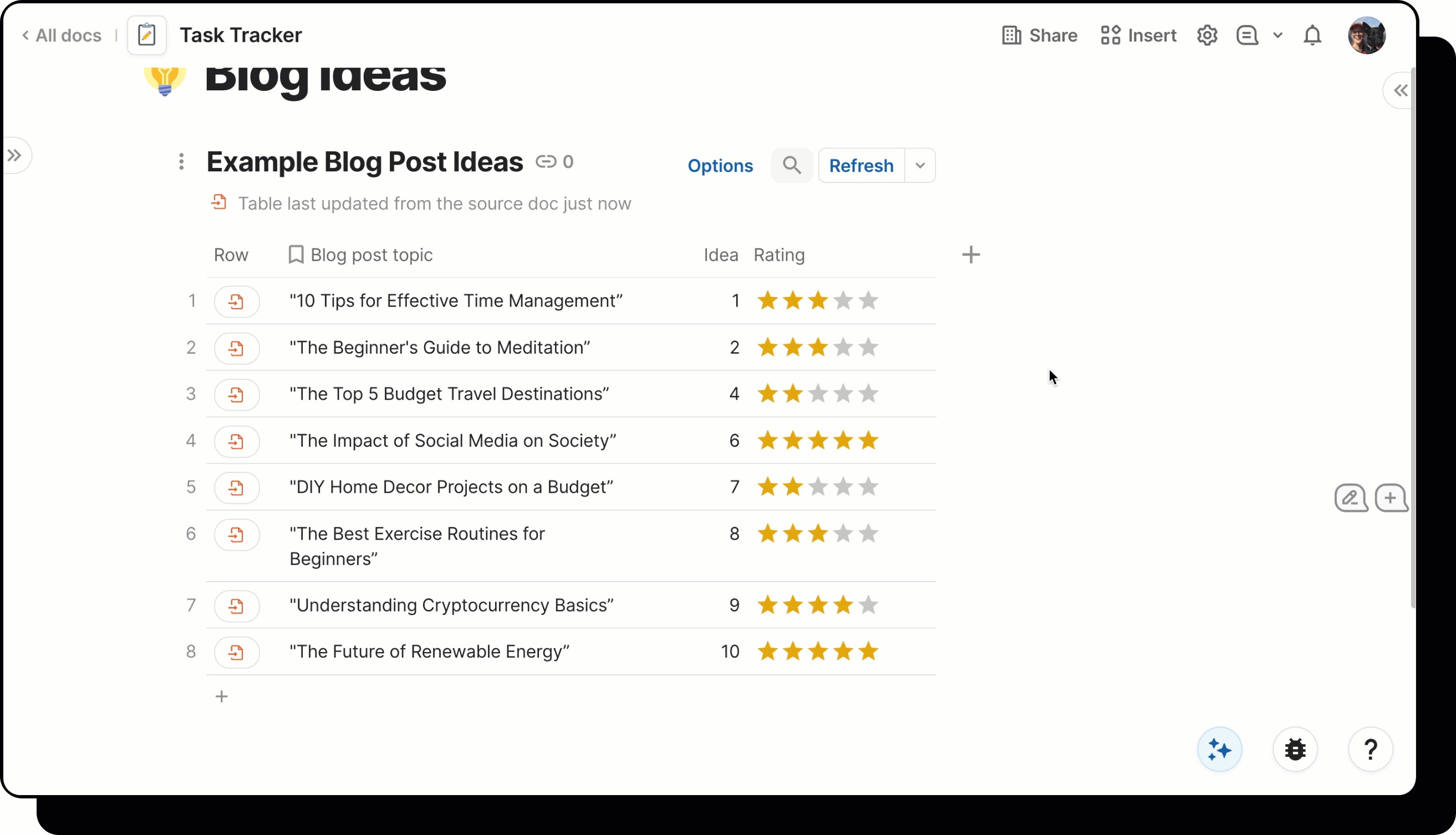 Gif showing a user adding rows to a table and clicking button to send edits.