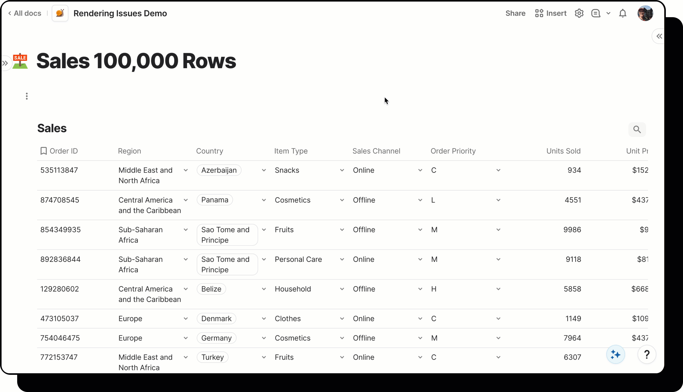 A gif demonstrating a doc that is slow to load.