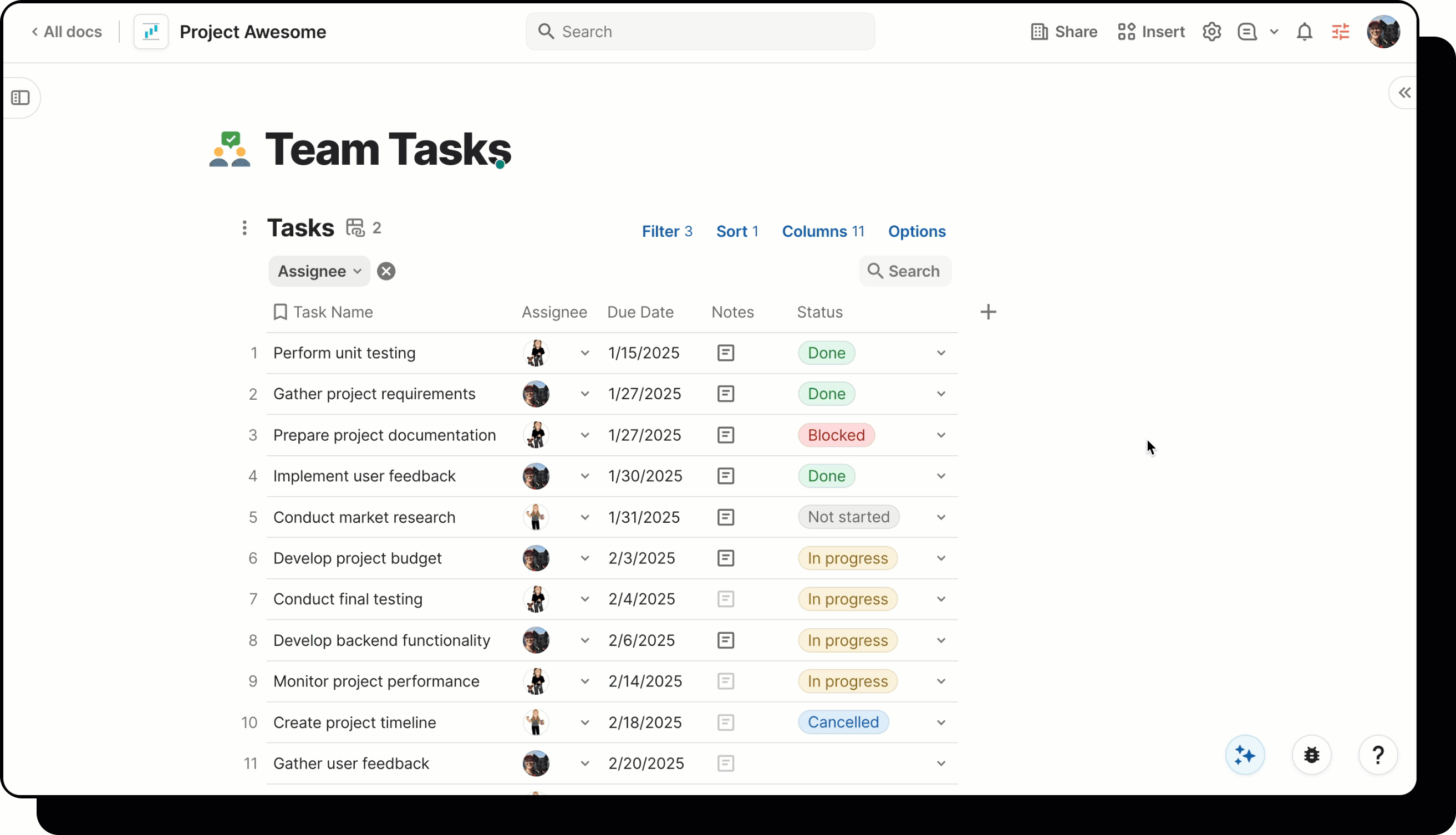 Gif showing user connecting select list column to new table.