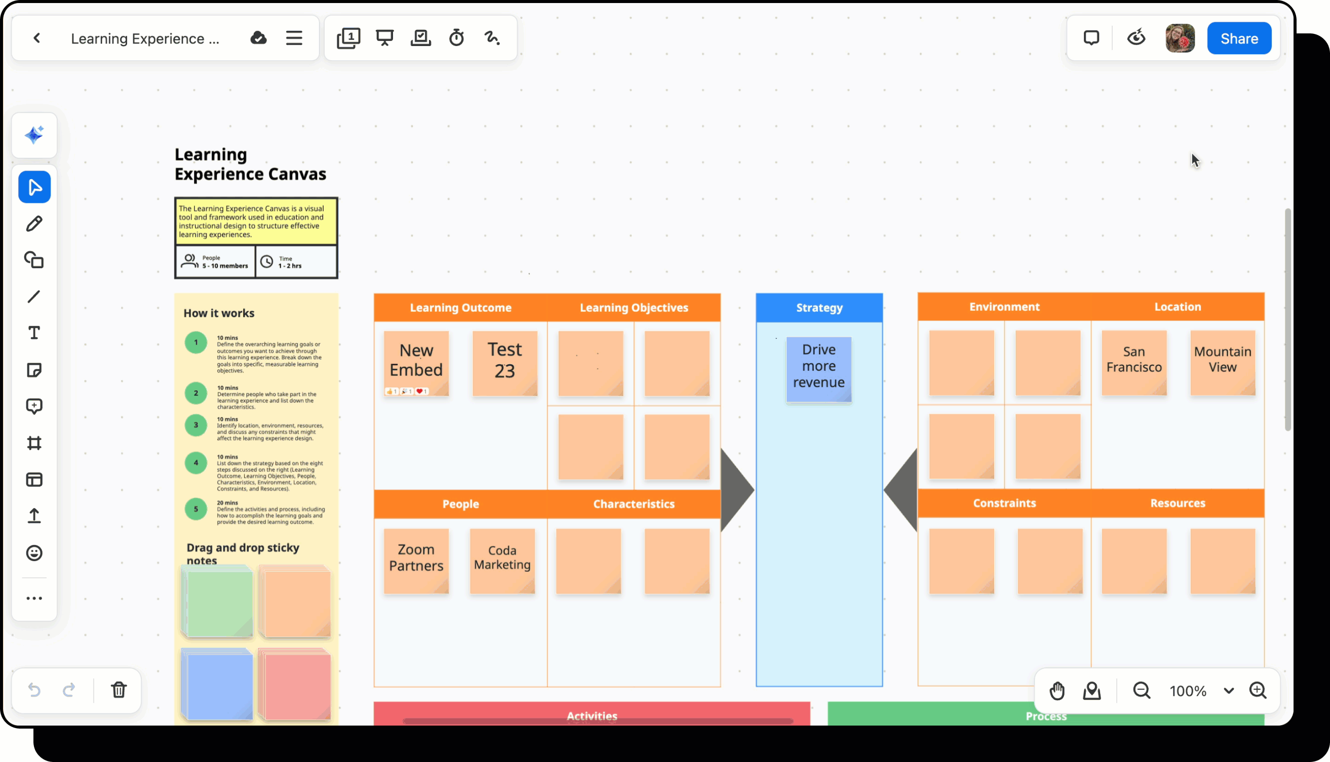 Gif showing how to copy Zoom whiteboard embed code.