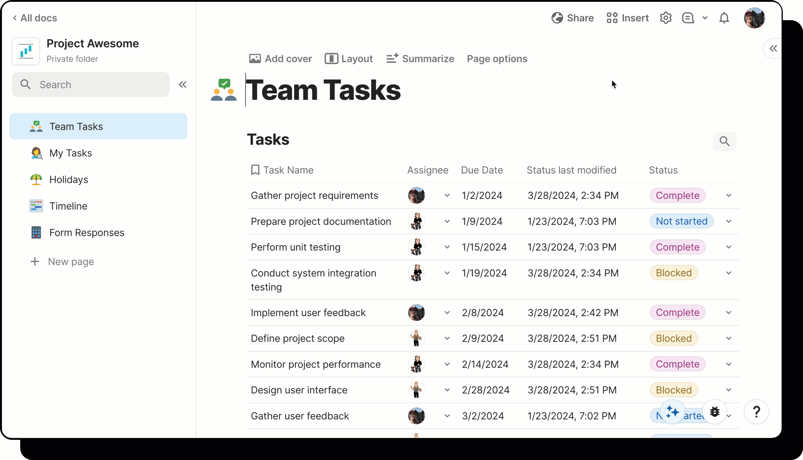 A gif showing a user removing access from a sync page.