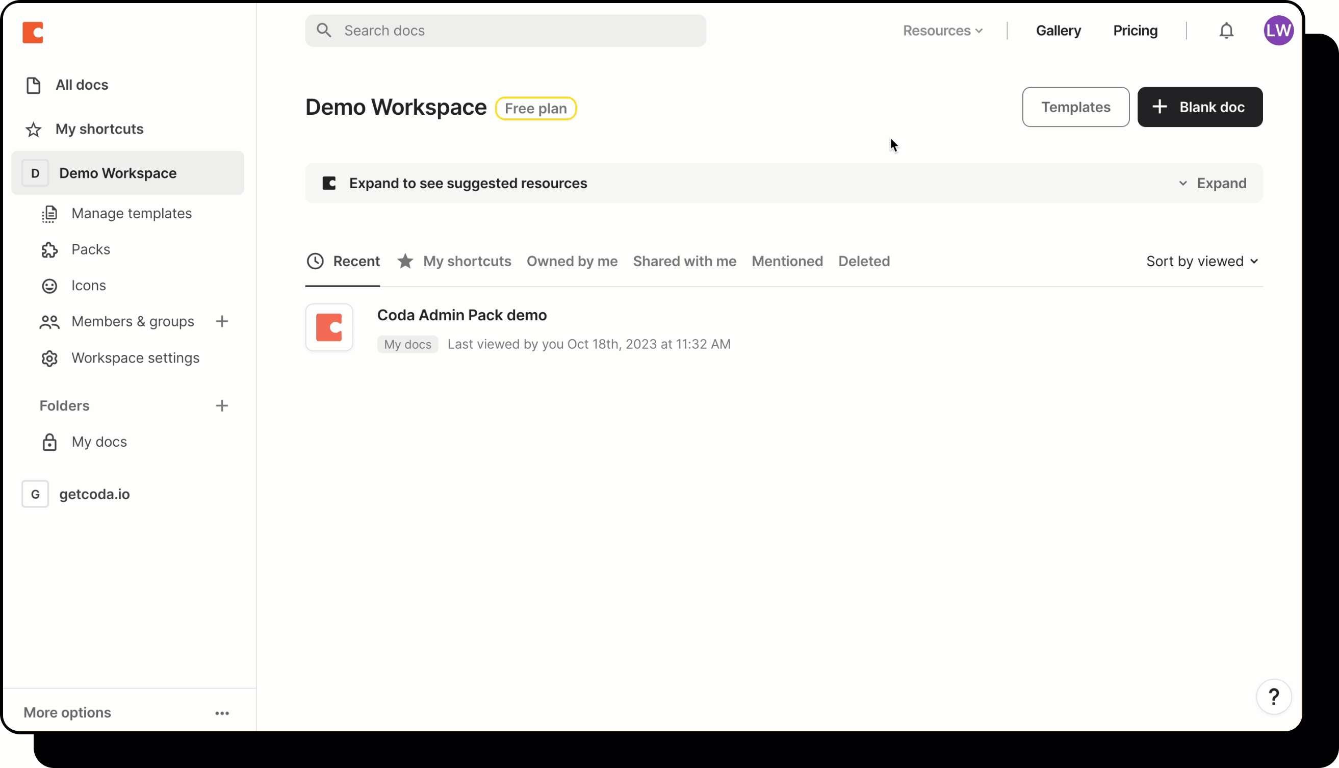 A gif showing how to find a deleted doc and click 