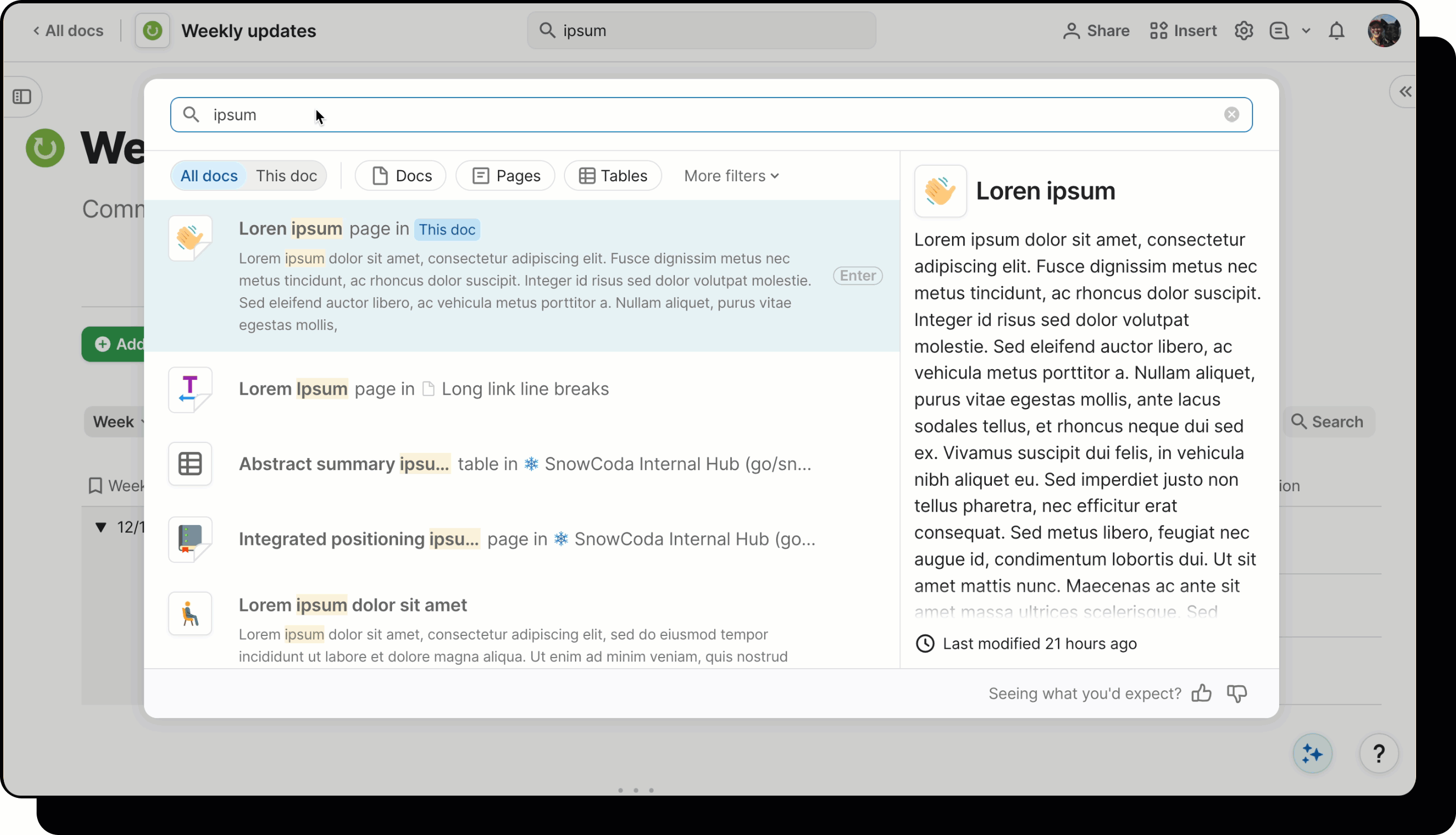 A gif showing a user filtering their search results.