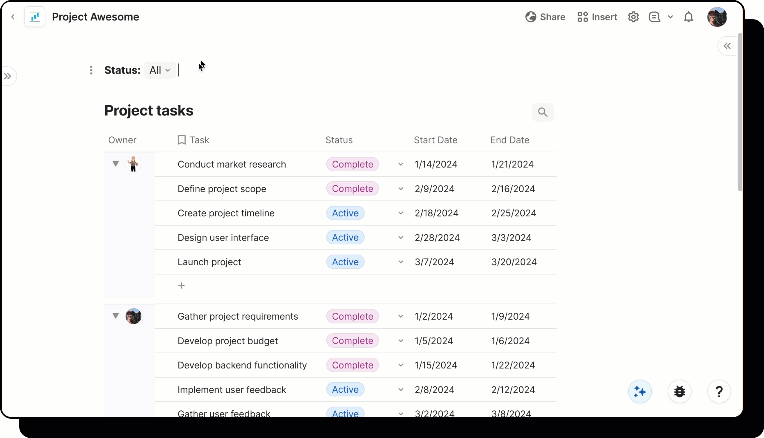 Gif showing user set starting value for control.