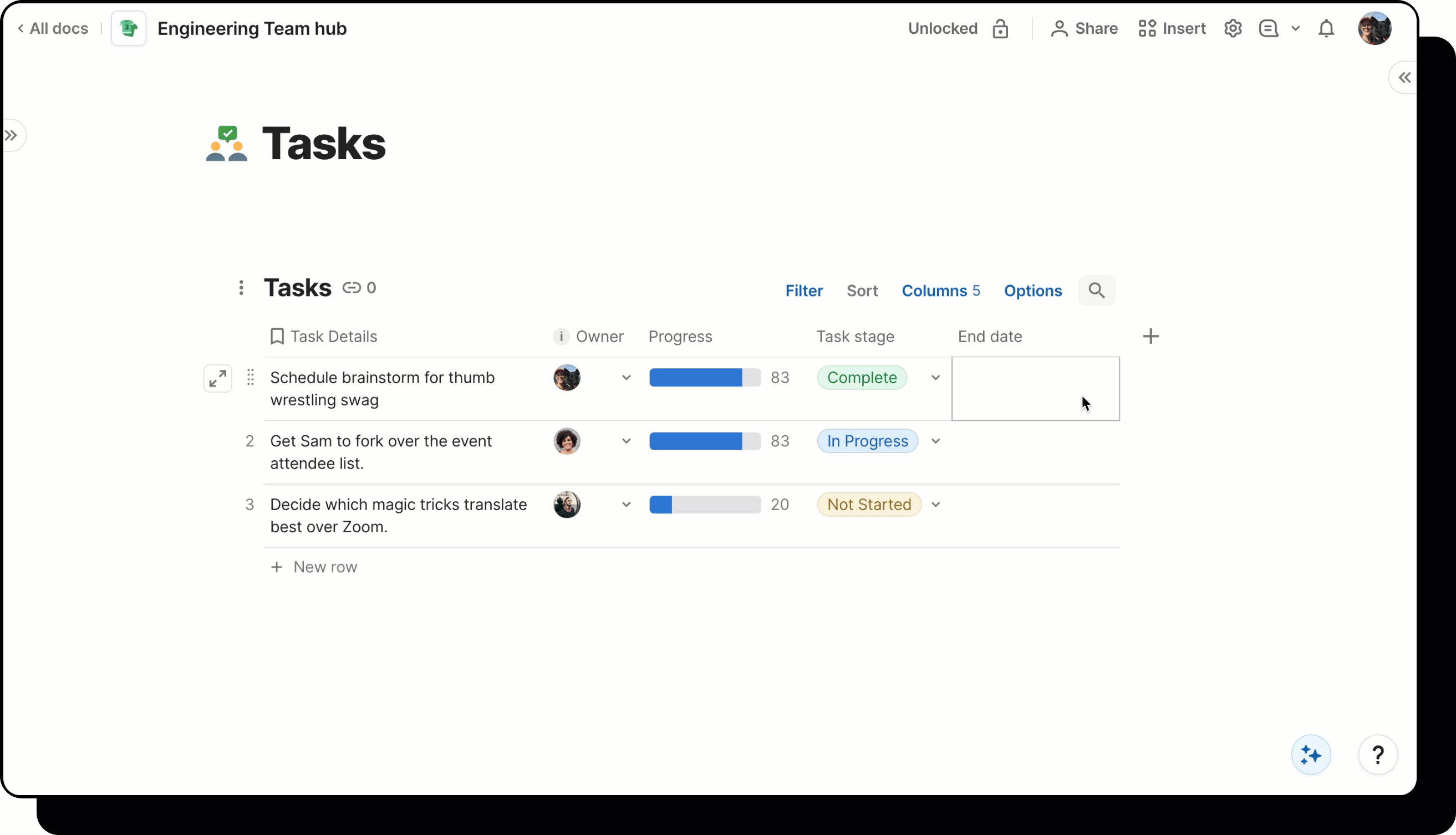 Gif showing user setting formula in column.