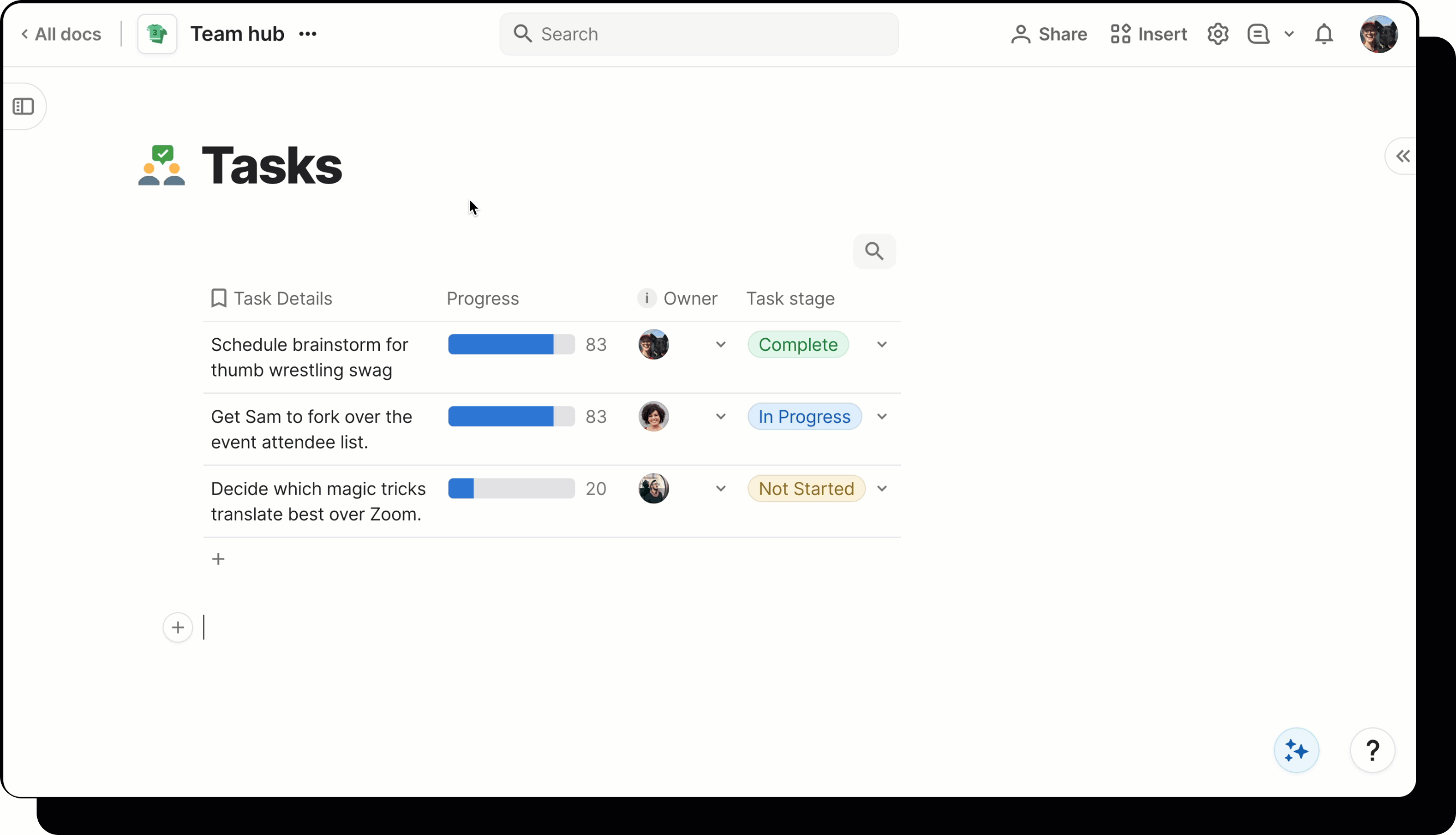 Gif showing user dragging columns to change width. 