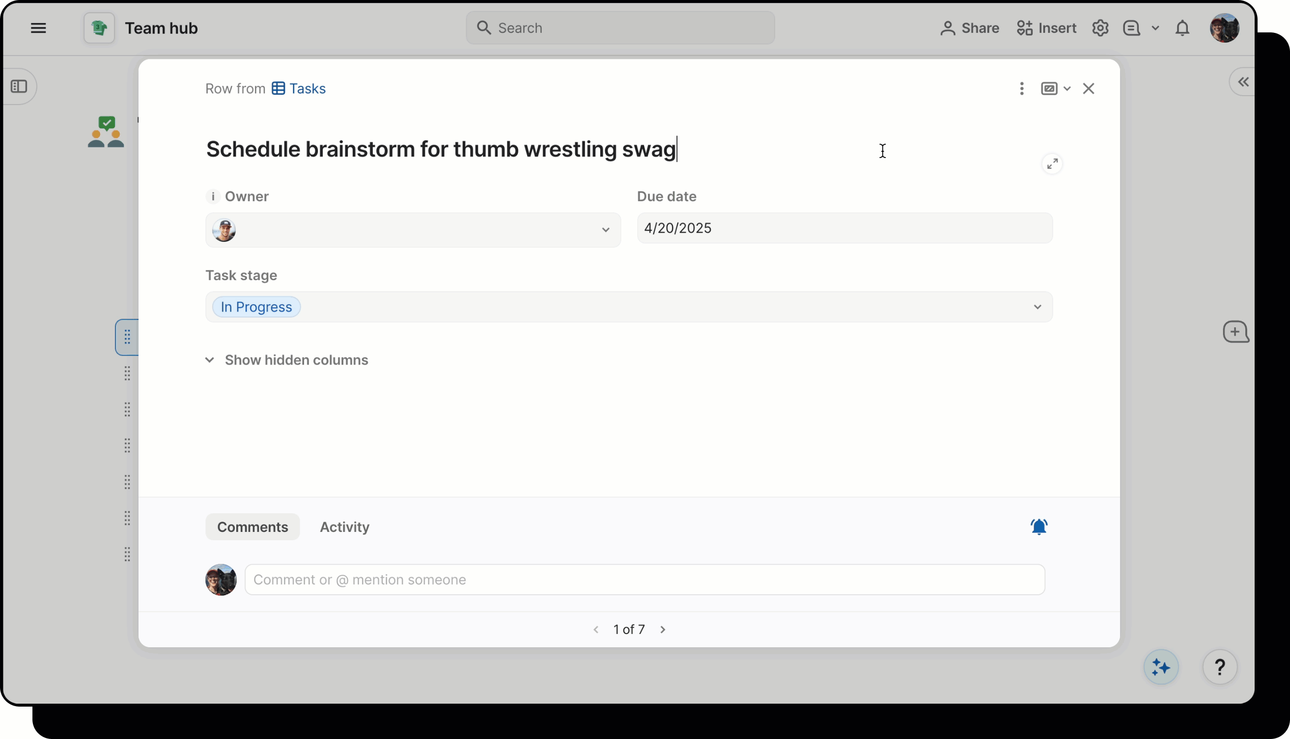 hide activity section from row layout.gif
