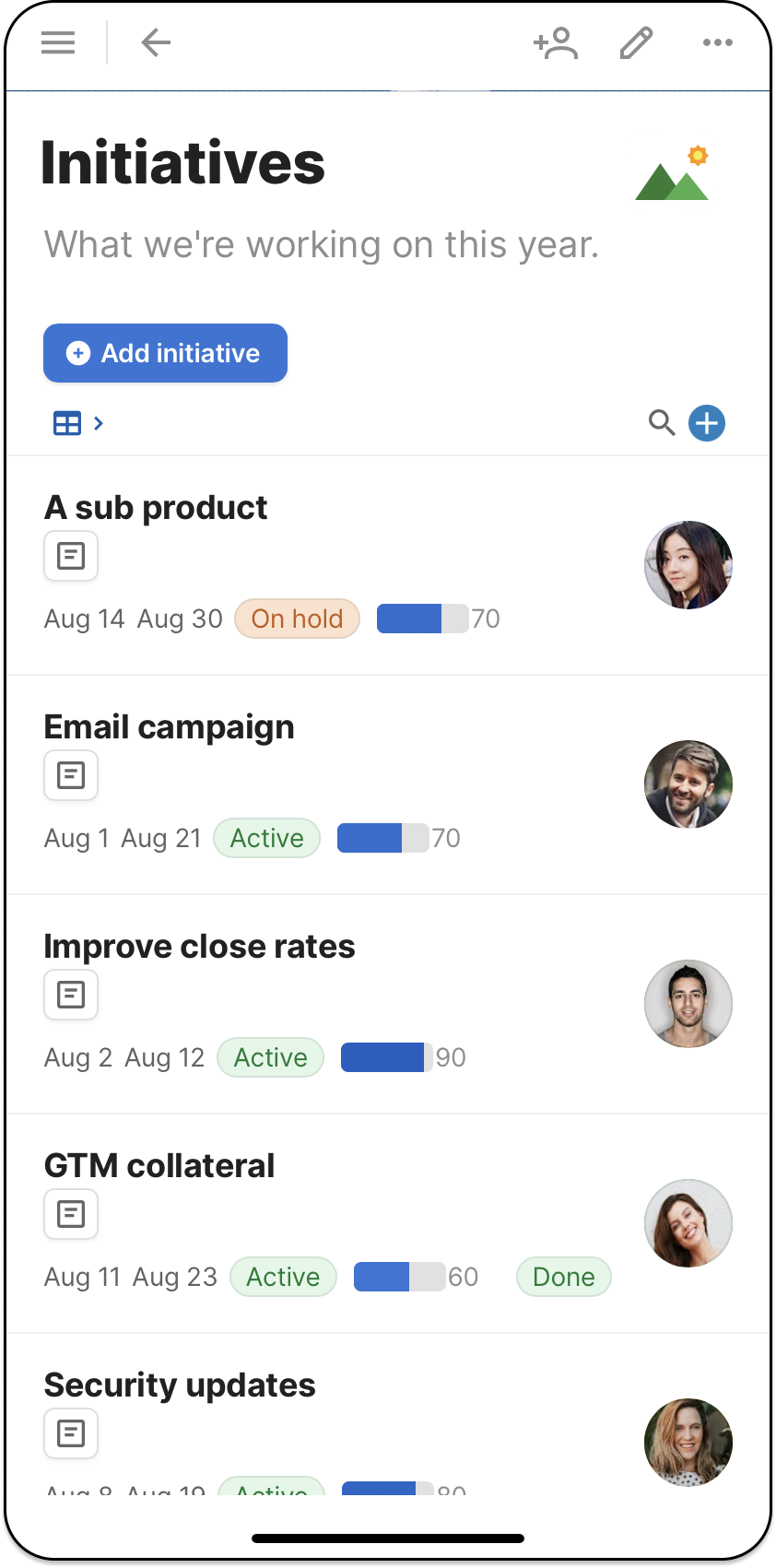 An image of a table in mobile.