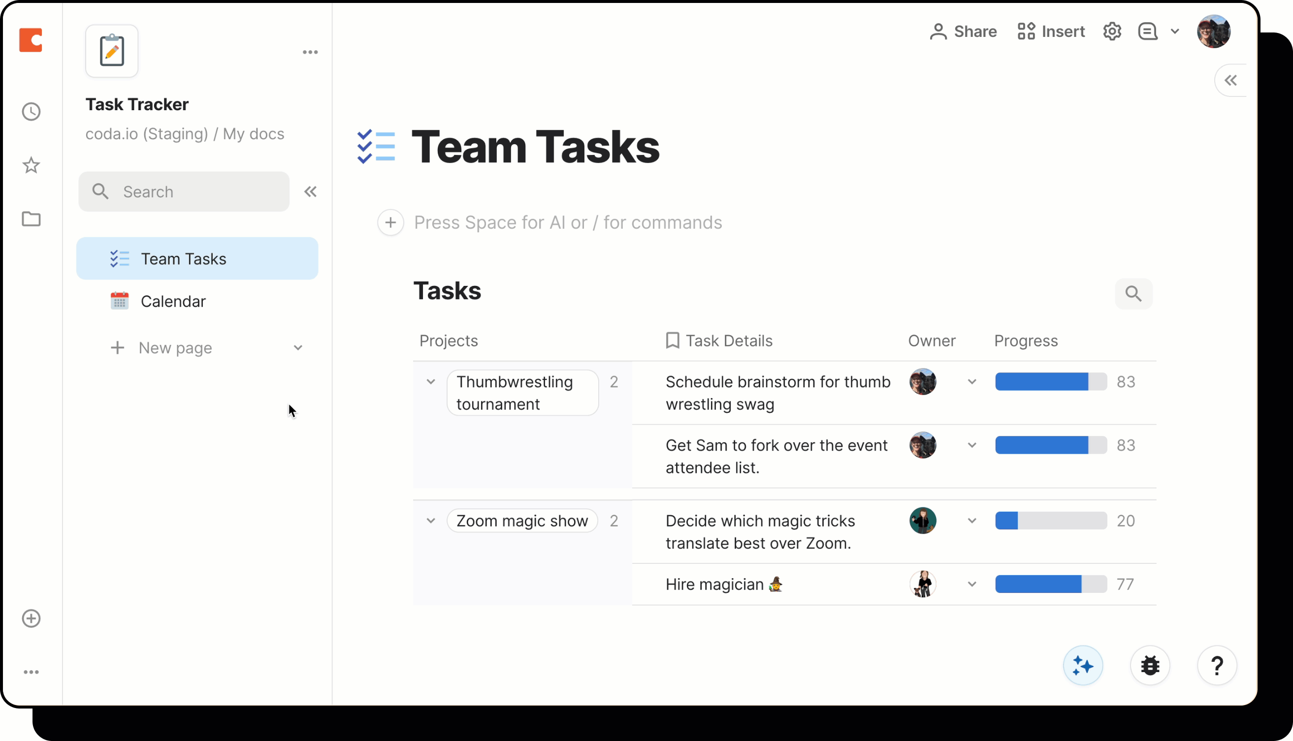 A gif demonstrating a user adding a synced page to a doc, and toggling on the option to sync subpages.