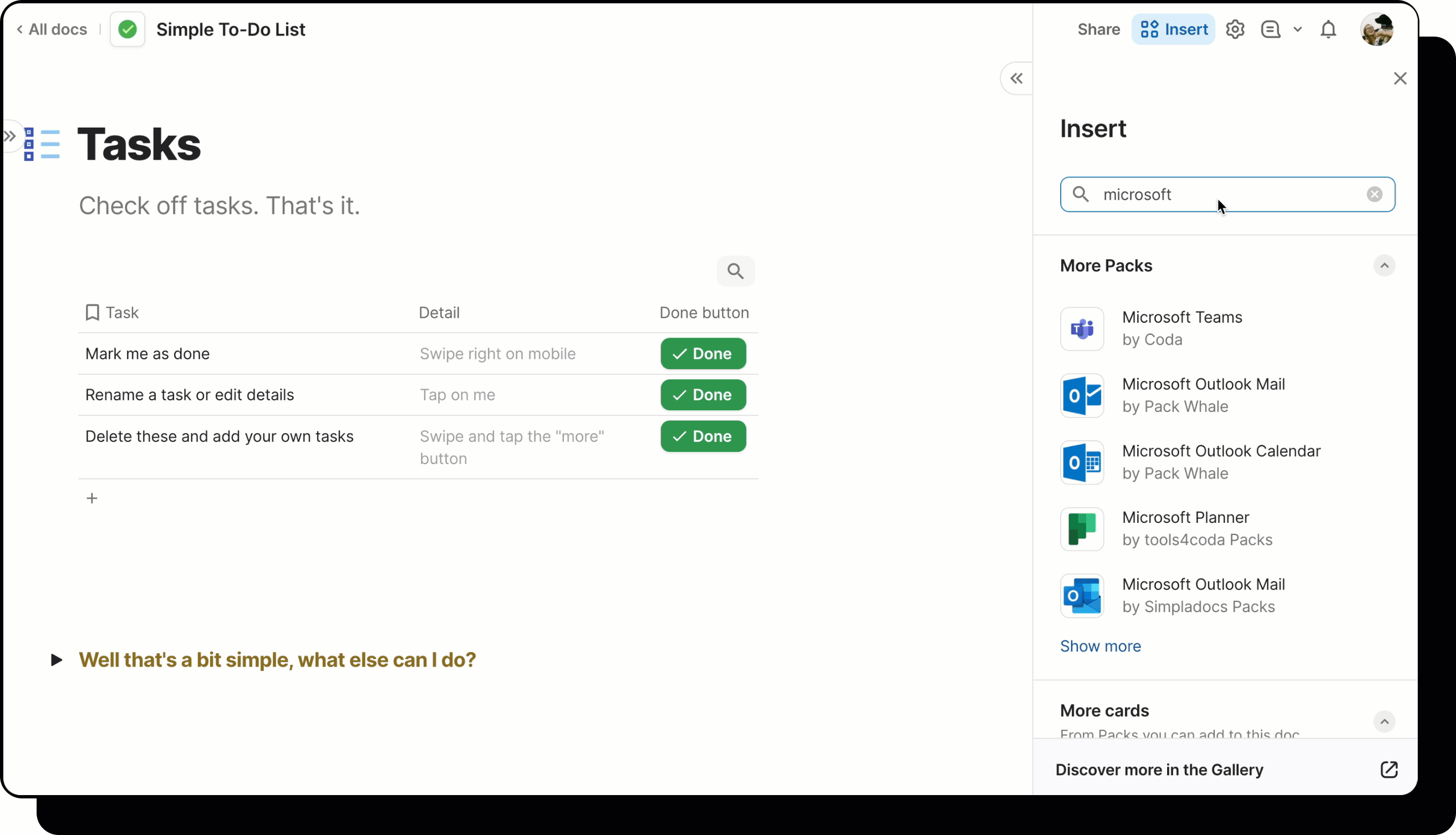 Gif showing user starting a pack trial.