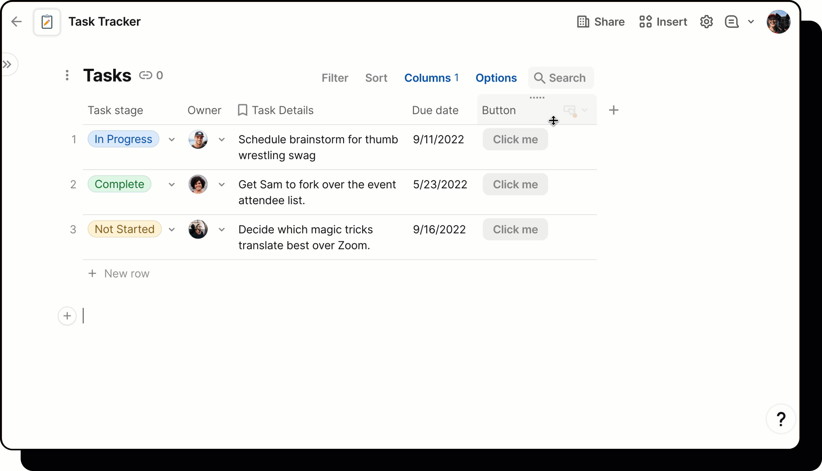 Gif showing user setting up Post Message action button.